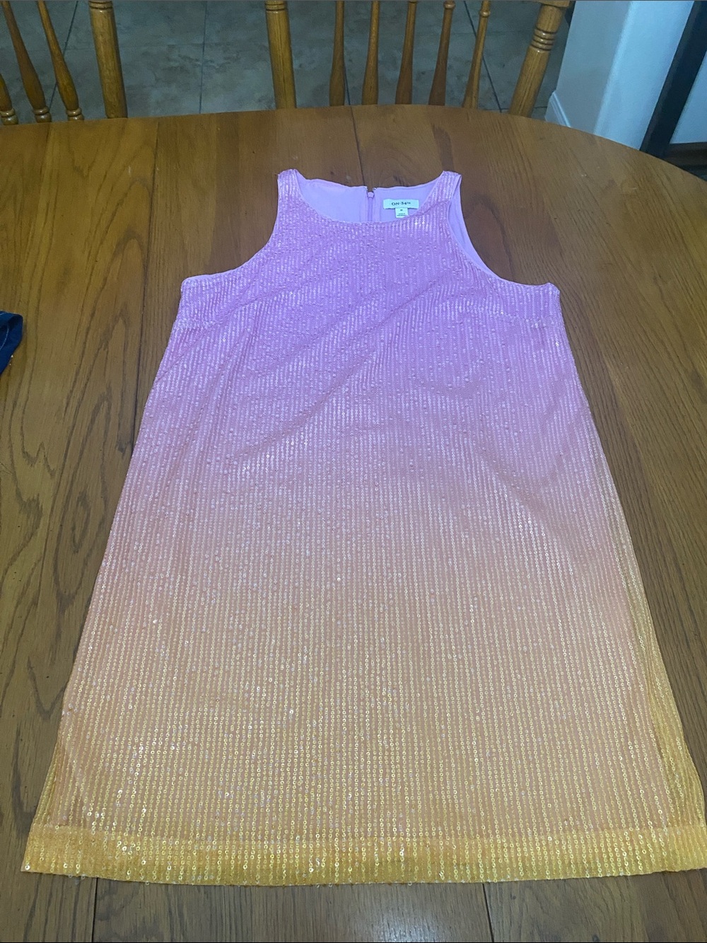 ON 34th Sparkle Ombre Lavender to Pink to Yellow Sequined Dress Size M NWOT